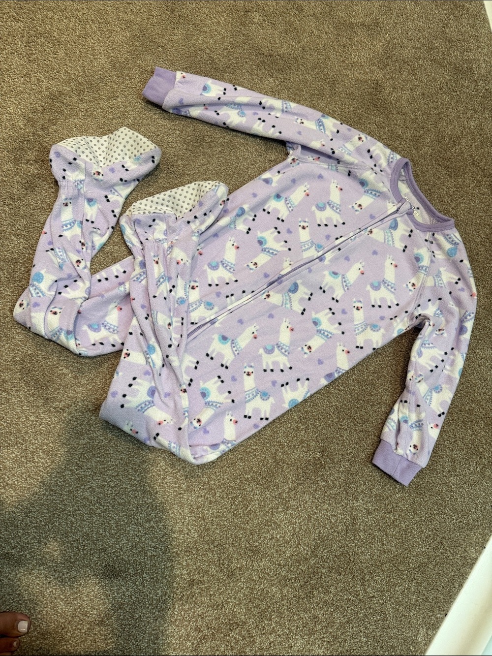 The Children's Place Lavender Llama Print Footed Pajamas